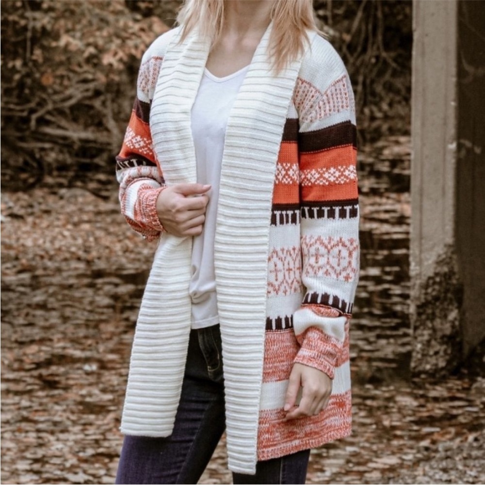 Aztec cardigan sweater